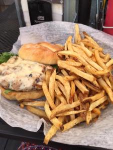 Turkey burger w/ fries at Bluegrass Burger in Louisville, KY